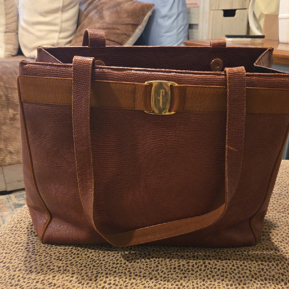 Ferragamo Textured Tote Bag